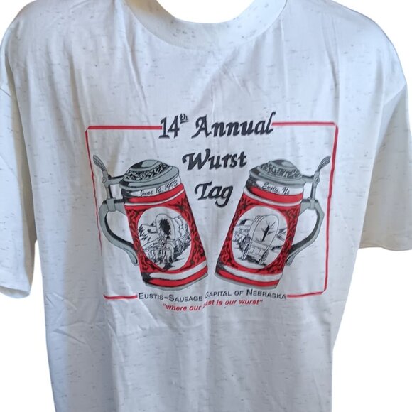 Vtg T-Shirt Single Stitch XL Wurst Tag Eustis Nebraska 90's German Fest Oneita - Picture 1 of 5